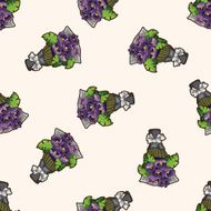 flower bouquet cartoon seamless pattern background N7