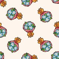flower bouquet cartoon seamless pattern background N8