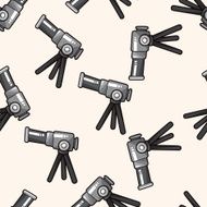 Telescope cartoon seamless pattern background