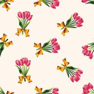 flower bouquet cartoon seamless pattern background N10