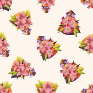 flower bouquet cartoon seamless pattern background N13