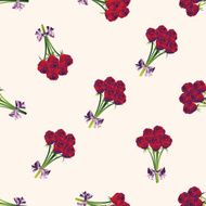 flower bouquet cartoon seamless pattern background N15