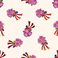 flower bouquet cartoon seamless pattern background N17