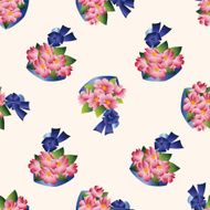 flower bouquet cartoon seamless pattern background N18