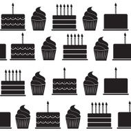 Birthday Cake Flat Seamless Pattern Background Vector Illustrati N5