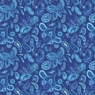 Blue Fresh Indian Vector Pattern N2