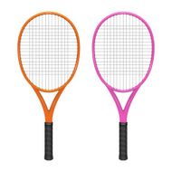 Two tennis rackets - orange and pink