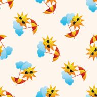 weather sign cartoon seamless pattern background