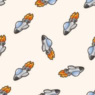 spaceship cartoon seamless pattern background N9