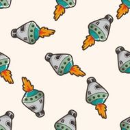 spaceship cartoon seamless pattern background N15