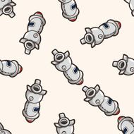 spaceship cartoon seamless pattern background N16