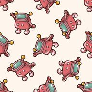robot cartoon seamless pattern background N19