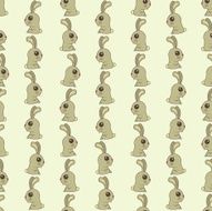 Seamless colorful background made of cartoons cute bunnies