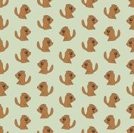 Seamless colorful background made of cartoons cute puppies
