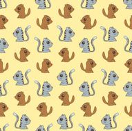 Seamless colorful background made of cartoons cute animals