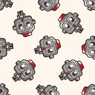 robot cartoon seamless pattern background N24