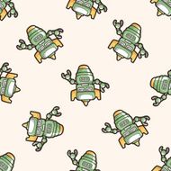 robot cartoon seamless pattern background N28