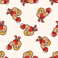 boxer cartoon seamless pattern background N18