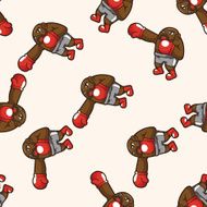 boxer cartoon seamless pattern background N19