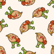 boxer cartoon seamless pattern background N21