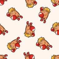 boxer cartoon seamless pattern background N24