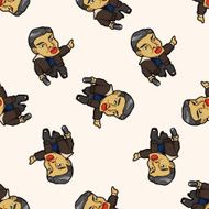 mafia cartoon seamless pattern background N10