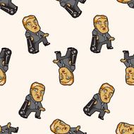 mafia cartoon seamless pattern background N14