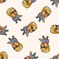 mafia cartoon seamless pattern background N16