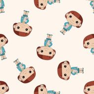 Office workers cartoon seamless pattern background