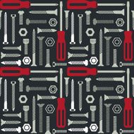 Vector seamless pattern with screws and screwdrivers 2