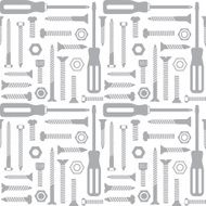 Vector seamless pattern with screws and screwdrivers 1