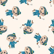 Office workers cartoon seamless pattern background N2