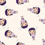 Office workers cartoon seamless pattern background N5