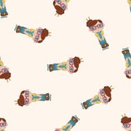 Office workers cartoon seamless pattern background N6