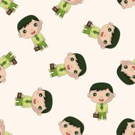 Office workers cartoon seamless pattern background N7