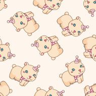 animal cartoon seamless pattern background N24