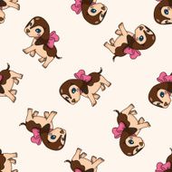 animal cartoon seamless pattern background N29