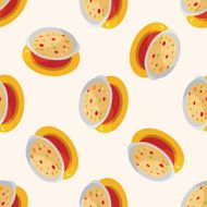 Corn chowder soup cartoon seamless pattern background