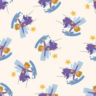 circus theme trapeze artist cartoon seamless pattern background