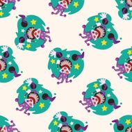 circus theme clown cartoon seamless pattern background N3