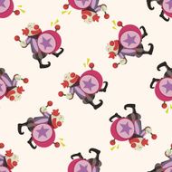 circus theme clown cartoon seamless pattern background N4