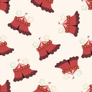 circus theme tent cartoon seamless pattern background N2