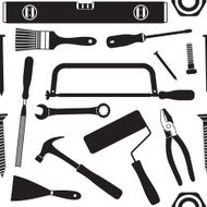 Hand tools vector seamless pattern background 4