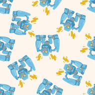 robot cartoon seamless pattern background N30