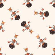 robot cartoon seamless pattern background N33