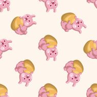 easter rabbit cartoon seamless pattern background