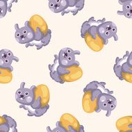 easter rabbit cartoon seamless pattern background N3