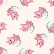 easter rabbit cartoon seamless pattern background N6
