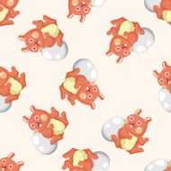 easter rabbit cartoon seamless pattern background N7