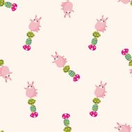 easter rabbit cartoon seamless pattern background N12